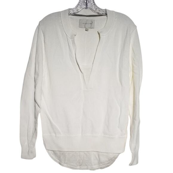 Brochu Walker Roan Layered Henley Top | White | Size M - Picture 1 of 7